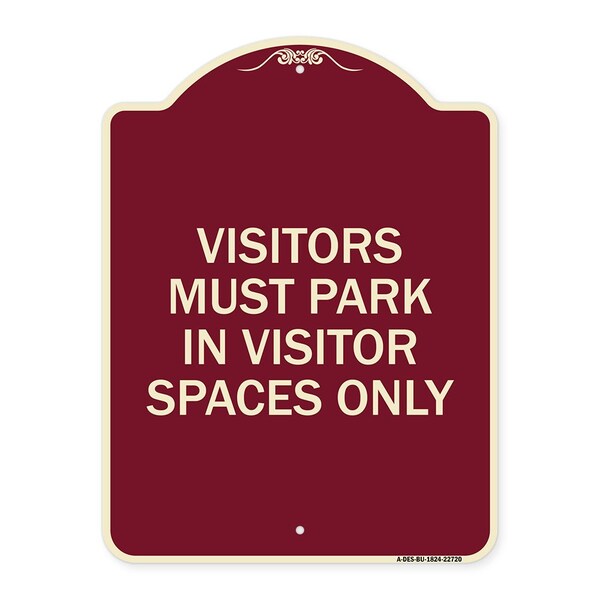 Signmission Visitors Parking Visitors Must Park in Visitor Spaces Heavy-Gauge Alum, 24" x 18", BU-1824-22720 A-DES-BU-1824-22720 - main